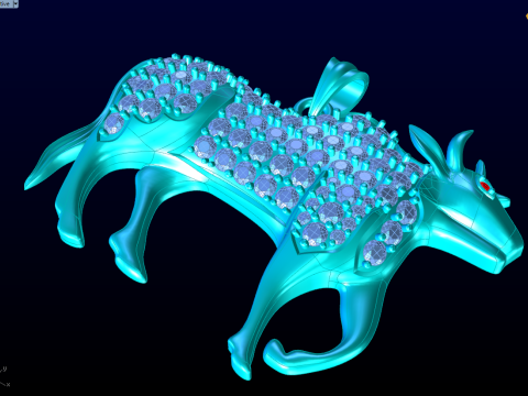 Buffalo Pendant - Cow Pendant - Gaur Pendant - N3683 3D Print Model