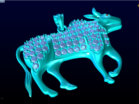 Buffalo Pendant - Cow Pendant - Gaur Pendant - N3683 3D Print Model