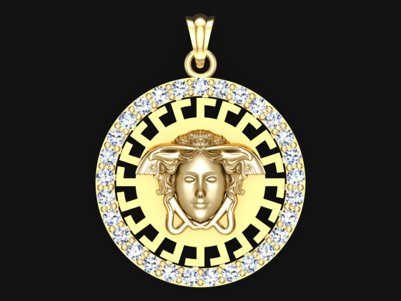 मेडुसा पेंडेंट - N6754 3D प्रिंट मॉडल .c4d .max .obj .3ds .fbx .stl .blend 