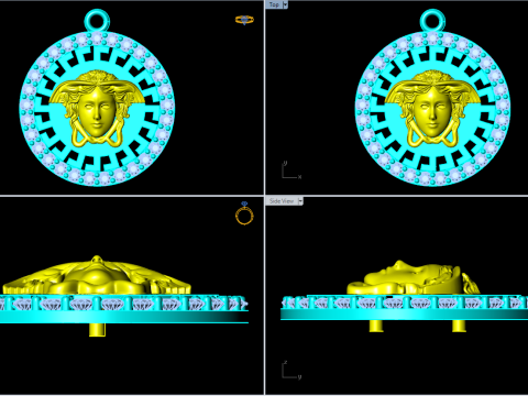 मेडुसा पेंडेंट - N6754 3D प्रिंट मॉडल