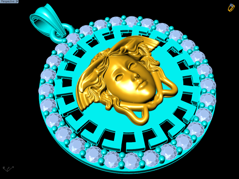 मेडुसा पेंडेंट - N6754 3D प्रिंट मॉडल