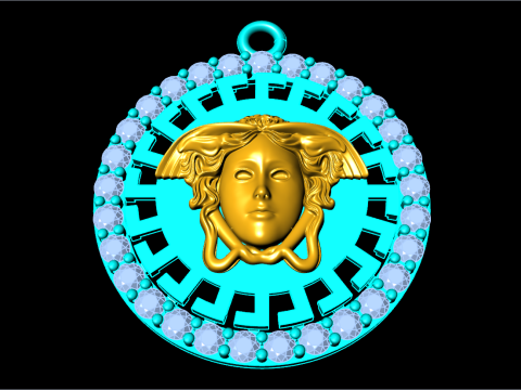 मेडुसा पेंडेंट - N6754 3D प्रिंट मॉडल