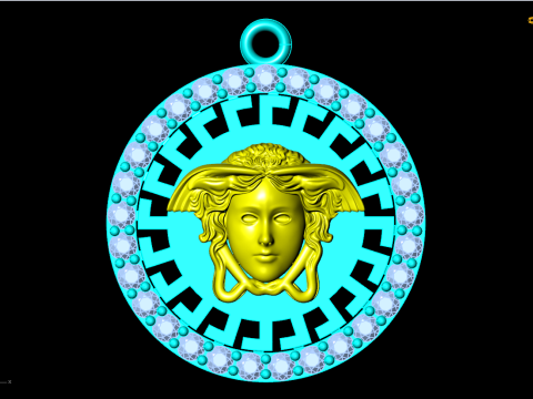 मेडुसा पेंडेंट - N6754 3D प्रिंट मॉडल