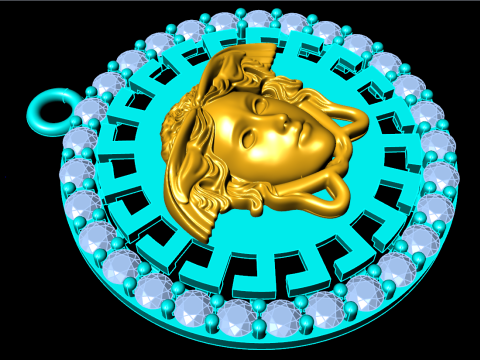 मेडुसा पेंडेंट - N6754 3D प्रिंट मॉडल