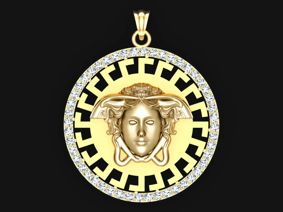 Medusa pendant - Mens pendant - N6755 3D Print Model .c4d .max .obj .3ds .fbx .stl .blend 