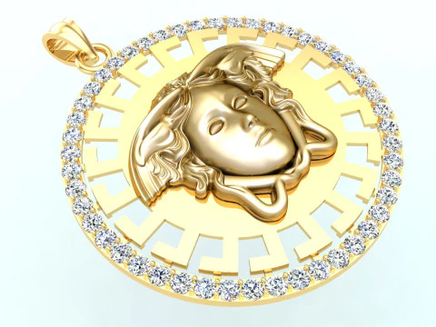Medusa pendant - Mens pendant - N6755 3D Print Model