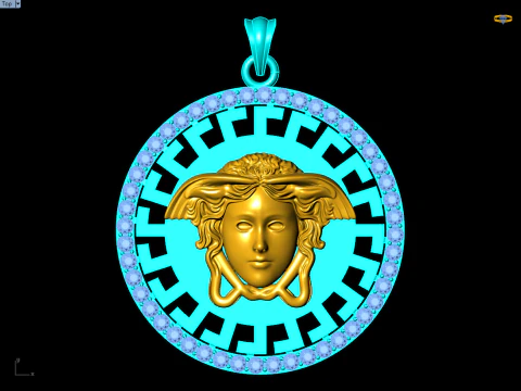 Medusa pendant - Mens pendant - N6755 3D Print Model