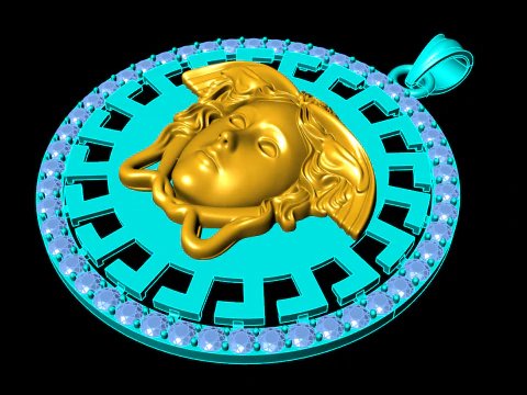 Medusa pendant - Mens pendant - N6755 3D Print Model