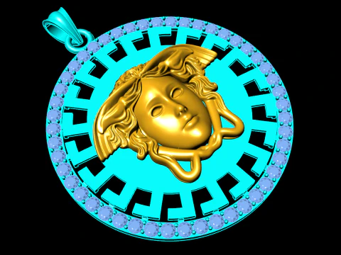 Medusa pendant - Mens pendant - N6755 3D Print Model