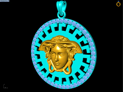 Medusa pendant - Mens pendant - N6755 3D Print Model