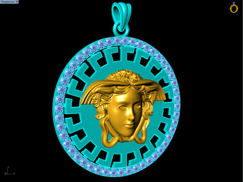 Medusa pendant - Mens pendant - N6755 3D Print Model