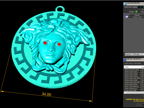 मेडुसा पेंडेंट - N5375 3D प्रिंट मॉडल