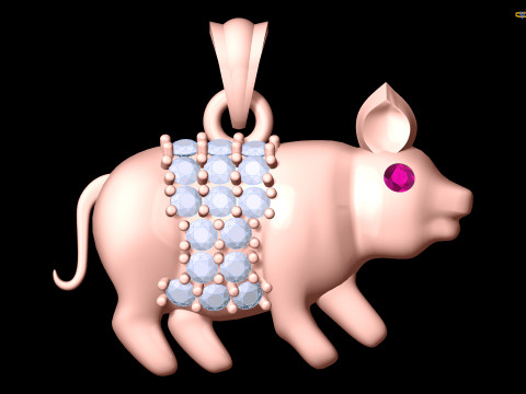 Pig pendant - Zodiac pendant - N5221 3D Print Model