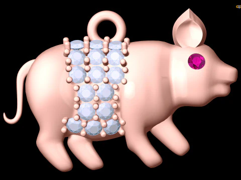 Pig pendant - Zodiac pendant - N5221 3D Print Model
