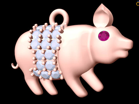 Pig pendant - Zodiac pendant - N5221 3D Print Model