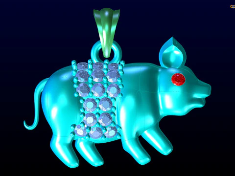 Pig pendant - Zodiac pendant - N5221 3D Print Model