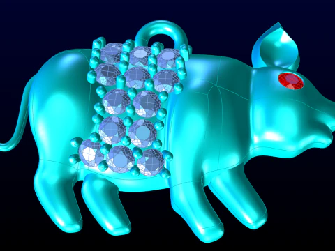 Pig pendant - Zodiac pendant - N5221 3D Print Model