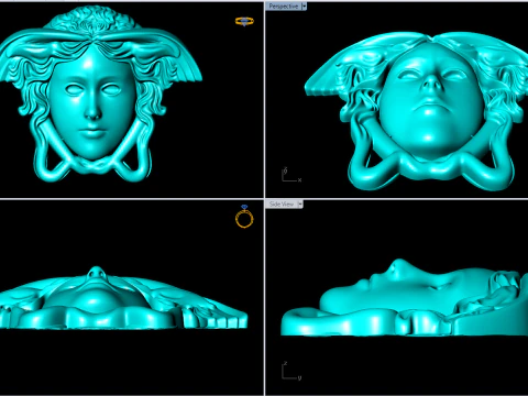 Medusa for pendant - Human head for rings - Medusa for jewelry - N122615 3D Print Model