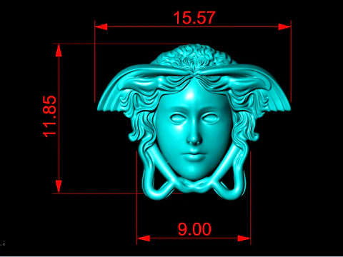 Medusa for pendant - Human head for rings - Medusa for jewelry - N122615 3D Print Model