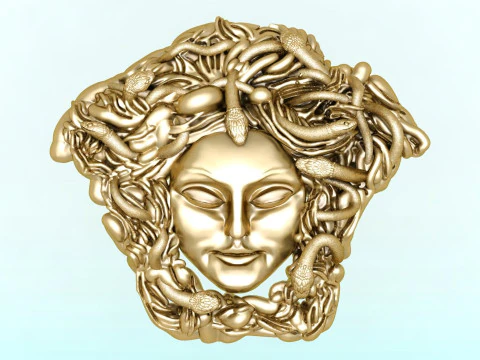 Kolye ucu için Medusa - Yüzük için insan kafası - Takı için Medusa - N592 3D Baskı Modeli