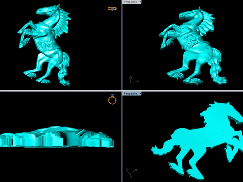 Horse for jewelry - Horse for pendant - Horse for ring - N5380 3D Print Model