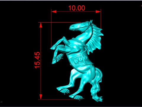 Horse for jewelry - Horse for pendant - Horse for ring - N5380 3D Print Model