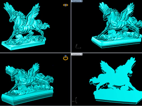 Angel horse for jewelry - Angel horse ring - Winged horse - N306 3D Print Model