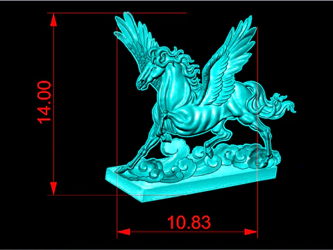 Angel horse for jewelry - Angel horse ring - Winged horse - N306 3D Print Model