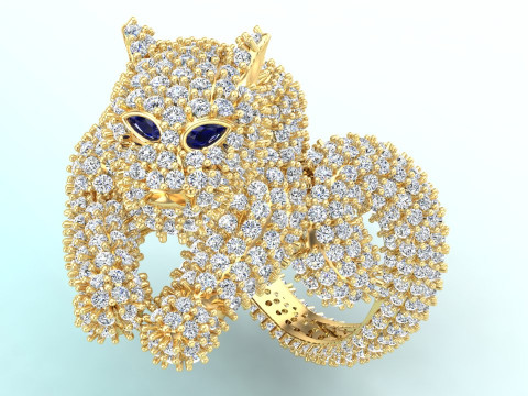 Leopard Ring - Cheetah ring - Panther ring - Panda ring - N228836 3D Print Model