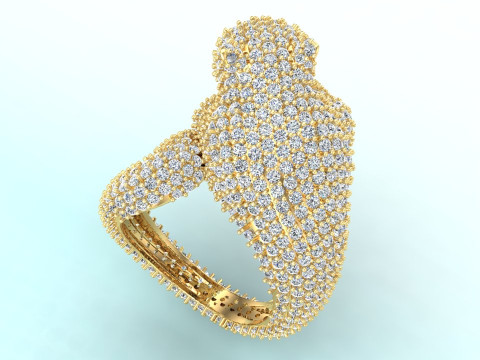 Leopard Ring - Cheetah ring - Panther ring - Panda ring - N228836 3D Print Model