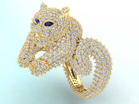 Leopard Ring - Cheetah ring - Panther ring - Panda ring - N228836 3D Print Model