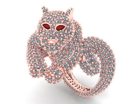 Leopard Ring - Cheetah ring - Panther ring - Panda ring - N228836 3D Print Model