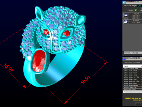 Leopard Ring - Cheetah ring - Panther ring - Panda ring - N240 3D Print Model