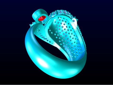 Leopard Ring - Cheetah ring - Panther ring - Panda ring - N240 3D Print Model