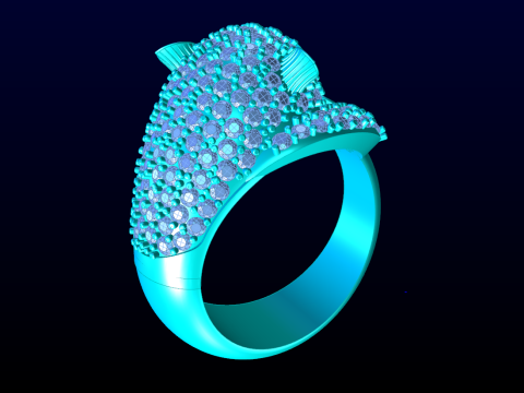 Leopard Ring - Cheetah ring - Panther ring - Panda ring - N240 3D Print Model
