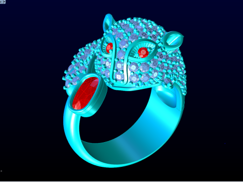 Leopard Ring - Cheetah ring - Panther ring - Panda ring - N240 3D Print Model