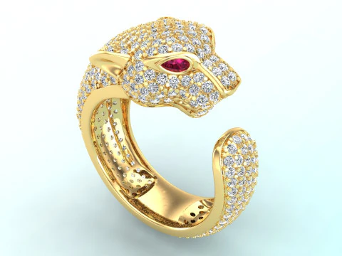 Leopard Ring - Cheetah ring - Panther ring - N712 3D Print Model