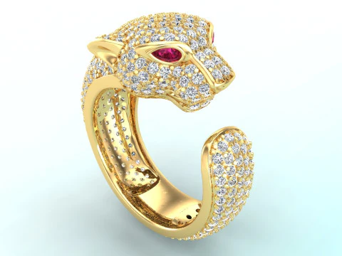 Leopard Ring - Cheetah ring - Panther ring - N712 3D Print Model