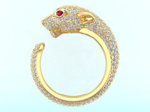 Leopard Ring - Cheetah ring - Panther ring - N712 3D Print Model
