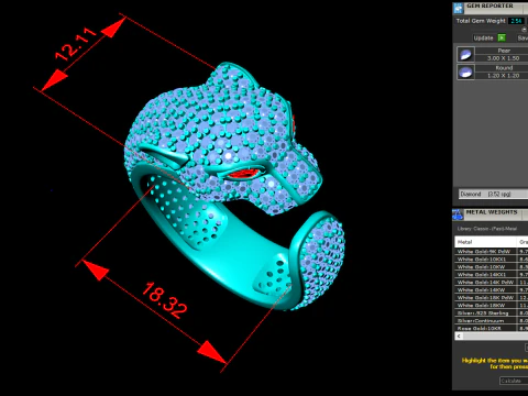 Leopard Ring - Cheetah ring - Panther ring - N712 3D Print Model