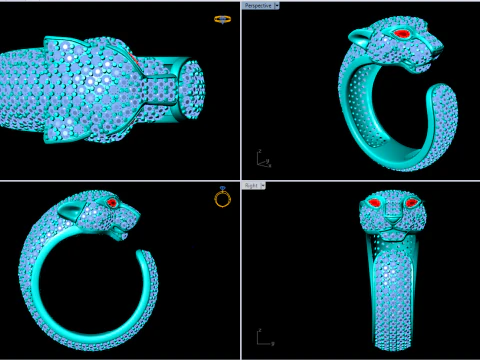 Leopard Ring - Cheetah ring - Panther ring - N712 3D Print Model