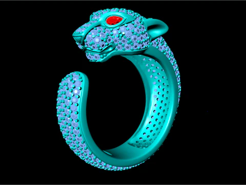 Leopard Ring - Cheetah ring - Panther ring - N712 3D Print Model
