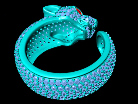 Leopard Ring - Cheetah ring - Panther ring - N712 3D Print Model