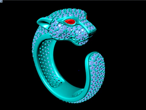 Leopard Ring - Cheetah ring - Panther ring - N712 3D Print Model
