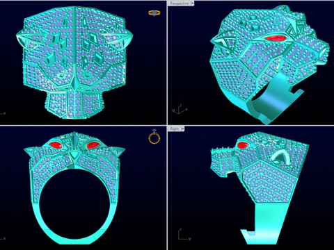 Leopard rings - Cheetah ring - Panther ring - Men ring - N808 3D Print Model