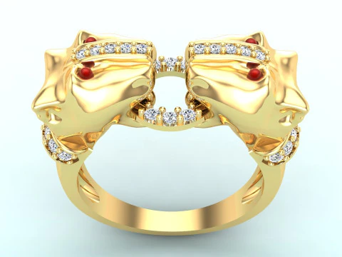 Anéis Duplos Leopardo - Anel Chita - Anel Pantera - N924 Modelo de Impressão 3D