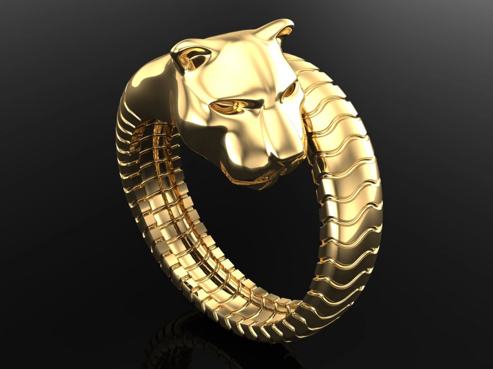 Leopard rings - Cheetah ring - Panther ring - Men ring - N1144 3D Print Model .c4d .max .obj .3ds .fbx .stl .blend 
