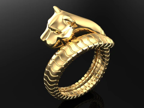 Leopard rings - Cheetah ring - Panther ring - Men ring - N1144 3D Print Model