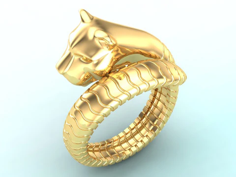 Leopard rings - Cheetah ring - Panther ring - Men ring - N1144 3D Print Model
