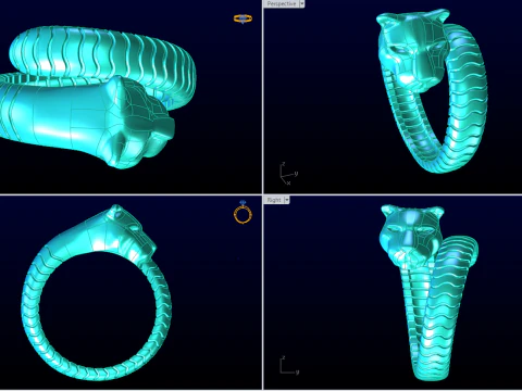 Leopard rings - Cheetah ring - Panther ring - Men ring - N1144 3D Print Model